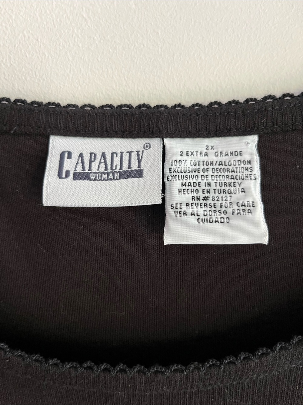 CAPACITY Vintage Black Embroidered Floral Tank Top 2X - Picture 3 of 7